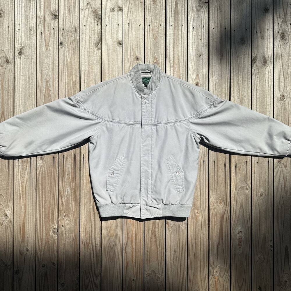Vintage‎ Hill & Archer Womens Bomber Jacket Gray Zip Snap Front Size Small